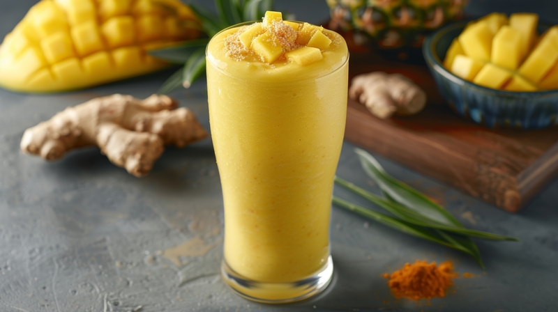 4: Smoothie tropical cu mango și lapte de cocos